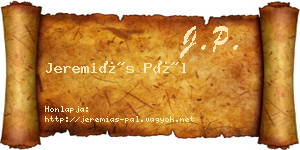 Jeremiás Pál névjegykártya