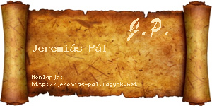 Jeremiás Pál névjegykártya